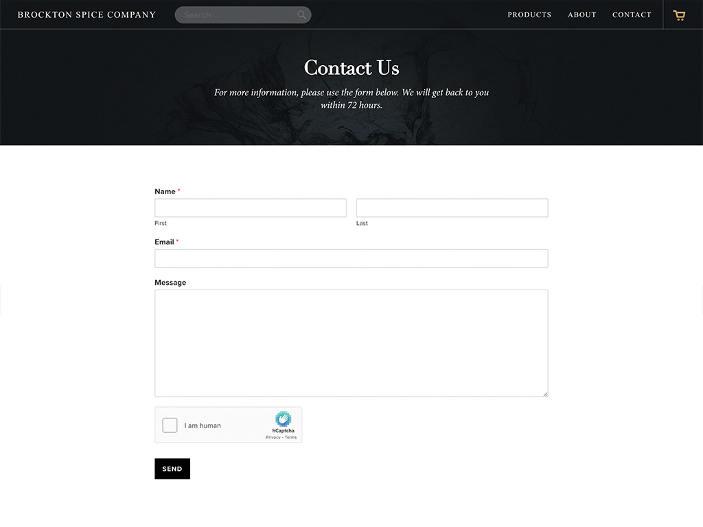 Brockton Spice Company Website Design Shopping Cart