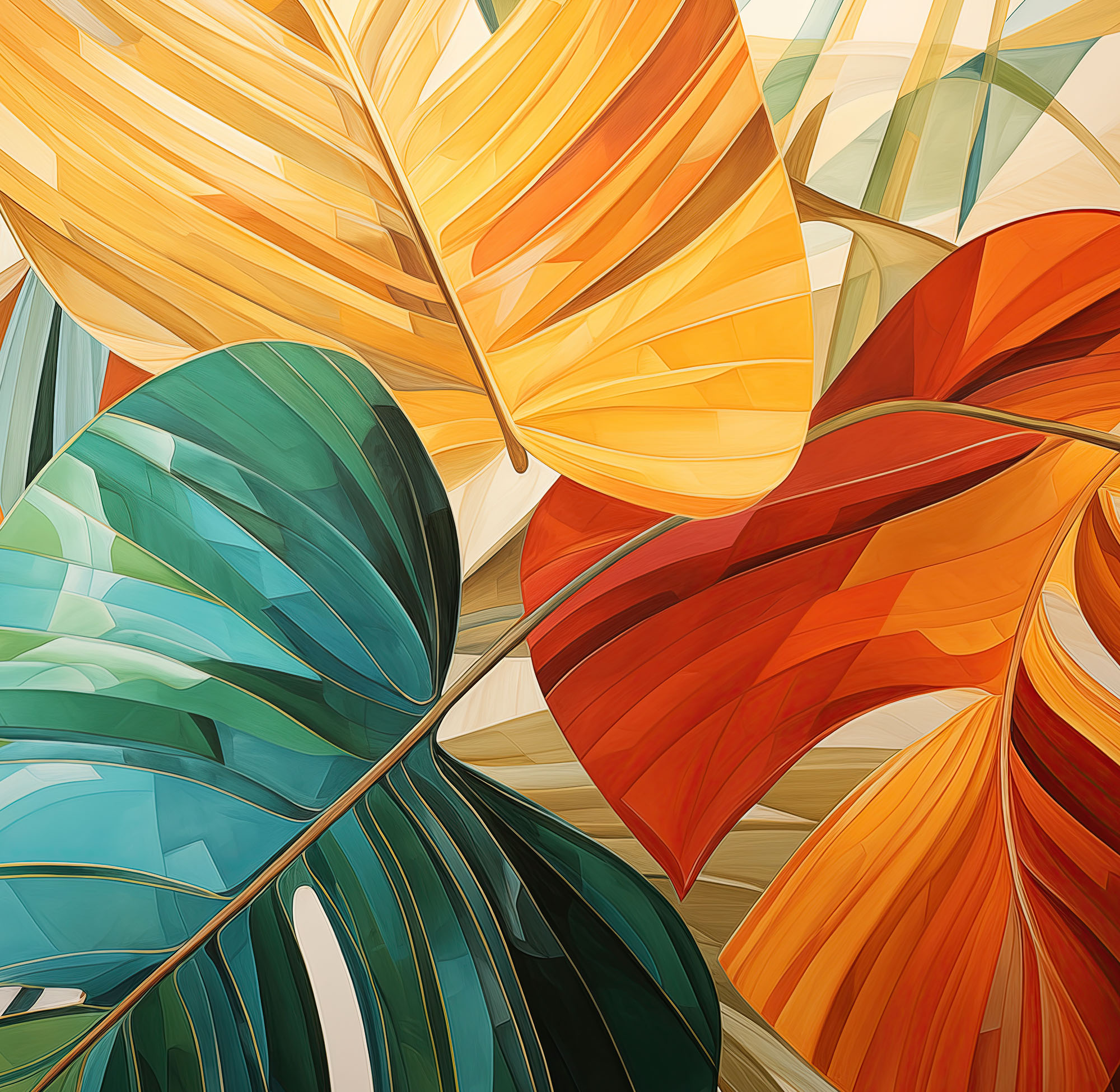 Tropical Philodendron Leaves
